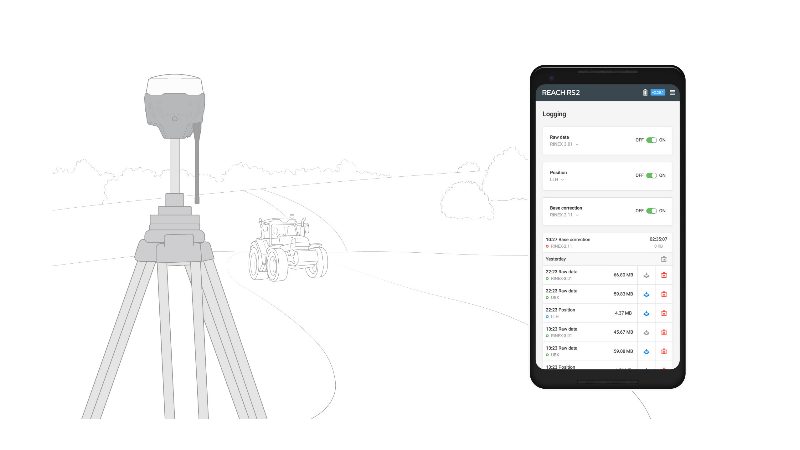 Schéma du fonctionnement en base et mobile d'un récepteur GNSS Emlid Reach